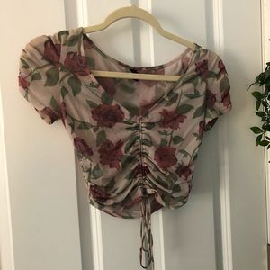 Out From Under Mesh Rose Top